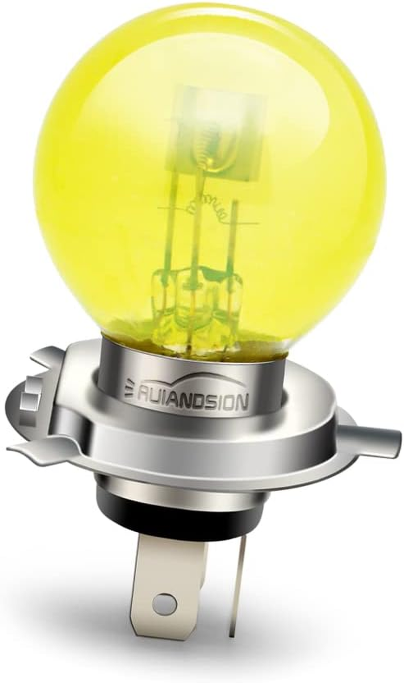 Ruiandsion P43T H4 Halogen Bulb 6V Headlight 45/40W 6 Volt Yellow Car Motorcycle Headlamp image number 4