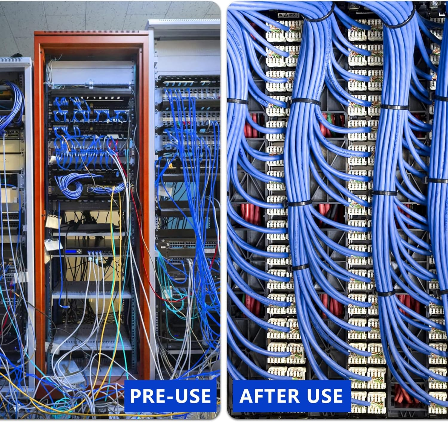 EKIND 100Pcs 8-Inch Cable Ties, Durable & Easy-To-Use Nylon Zip Ties, 18Lb Tensile Strength, Suitable for Indoor & Outdoor Use in a Variety of Environments, Electronics Cord (Purple) image number 4