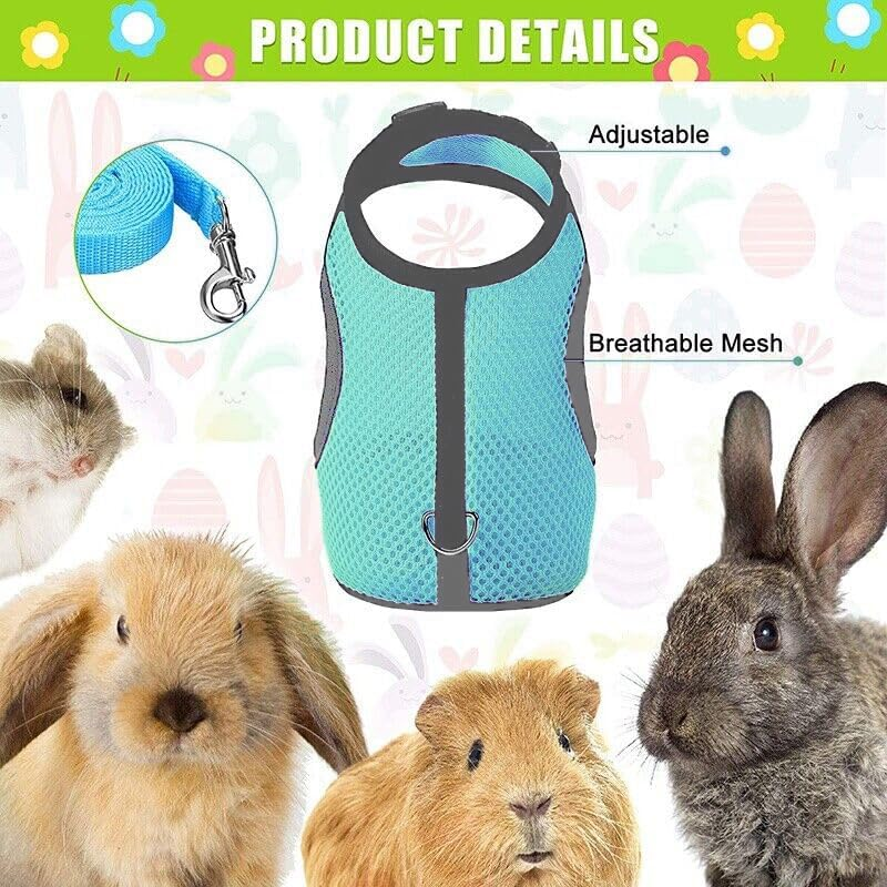 AIMALL Small Animal Harness Guinea Pig Forret Hamster Rabbit Squirrel Vest Clothes Lead, Adjustable Small Animal Harness Vest