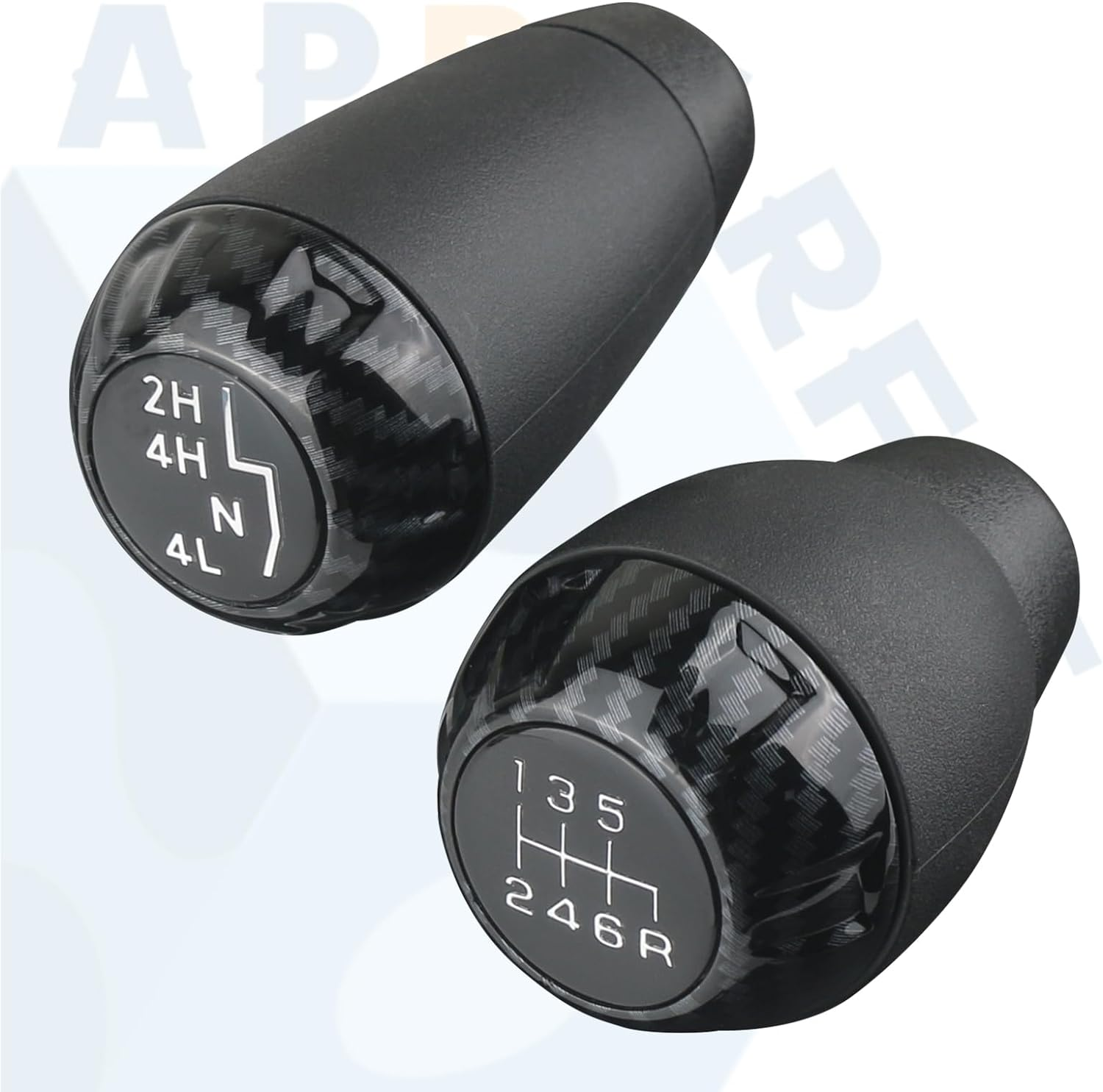 Apperfit Shift Shifter Knob Set (Carbon Fiber) for Manual Transmission & 4X4 Transfer Case Compatible with Jeep Wrangler JK 2007 2008 2009 2010 Replaces: 52060485AG image number 1