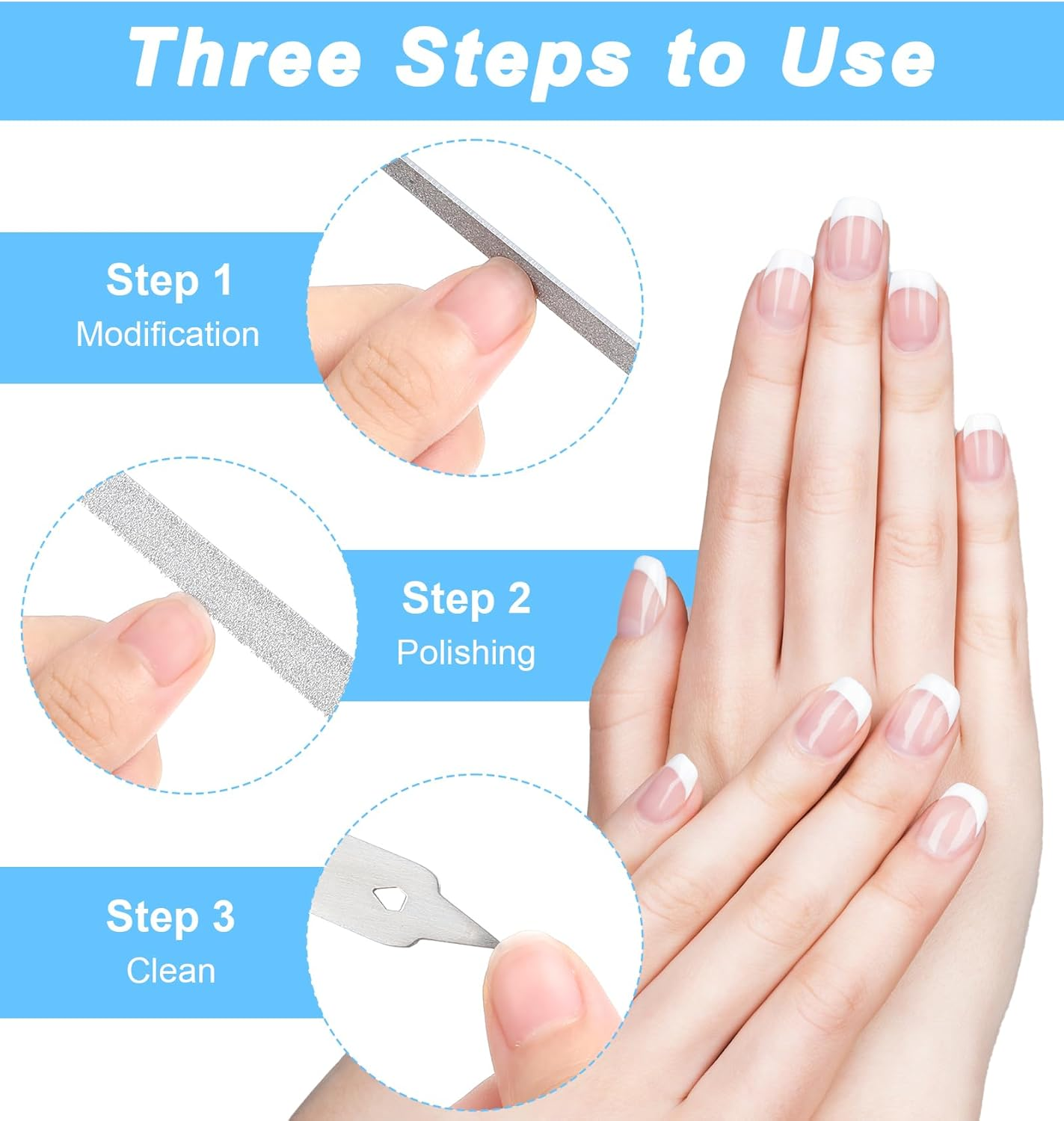 4PCS Diamond Nail File, 6 Inch Stainless Steel Diamond Dust Nail File, Stainless Steel Nail Filer for Salon Home image number 4