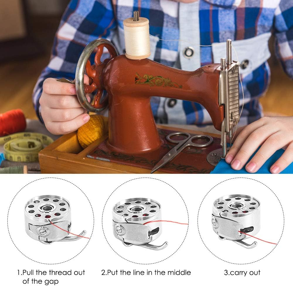 30 Pcs Sewing Machine Bobbins,5 Pcs Bobbin Case for Front Loading,Maxin Stainless Steel Bobbins for Brother, Singer, Janome,Toyata, and Others image number 6