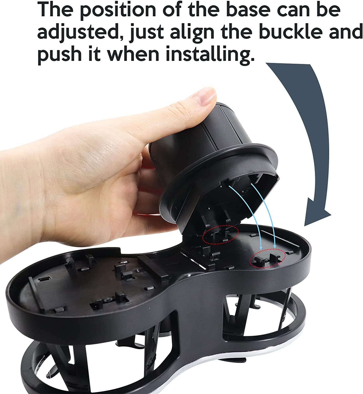 Car Cup Holder Expander Adapter Worthplanet Universal 2 in 1 Car Drink Holder Cup Mount Extender Organizer with 360&deg;Rotating Adjustable Base to Hold Drinks and Bottles W120011 image number 6