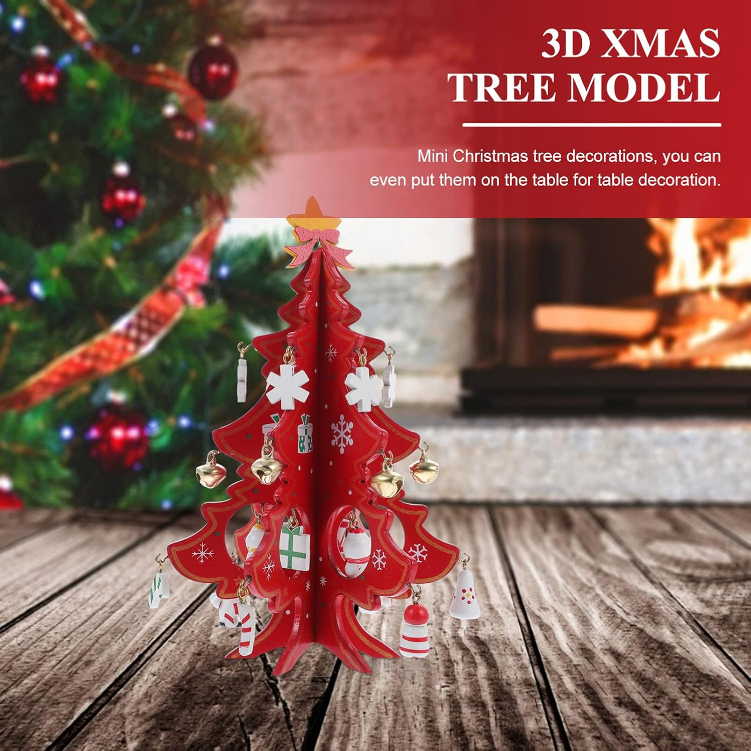 Creative Mini Christmas Tree Tabletop Ornament for Holiday Decor Model Bright Colors for Home and Christmas Party Display image number 5