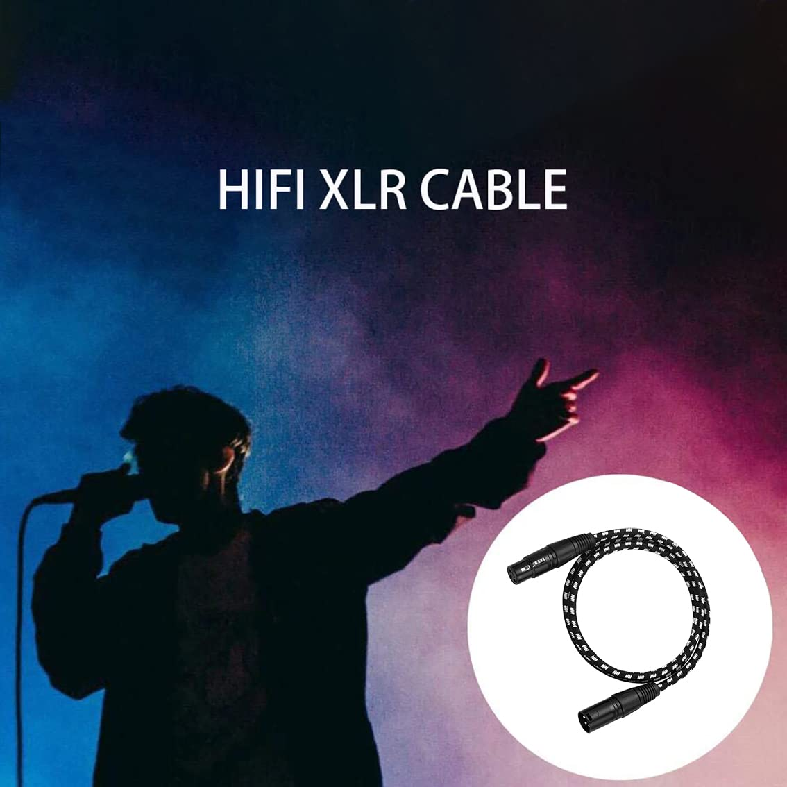 XLR Cables, Tunghey XLR Cable Heavy Duty Microphone Cable XLR Male to Female Nylon Braided XLR Microphone Cable (3M)