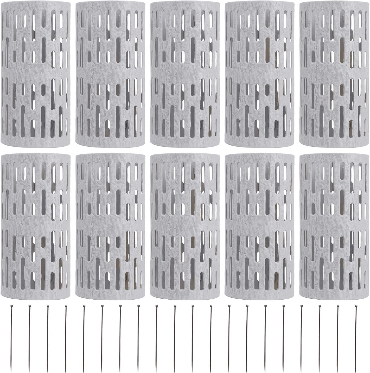 10 Pcs Tree Trunk Guard with 20 Zip Ties - PP Bark Protector for Plants, Expandable Nursery Mesh Wrap to Prevent Damage from Trimmers & Animals, Flexible Tree Guard for Saplings, Shrubs (01) image number 5