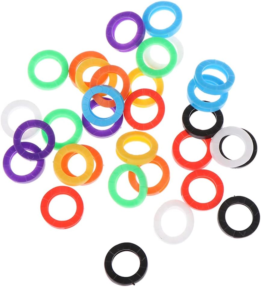 50X House Key Cover Key Cap Indicate Identifier Topper Keyring Keys Round image number 5