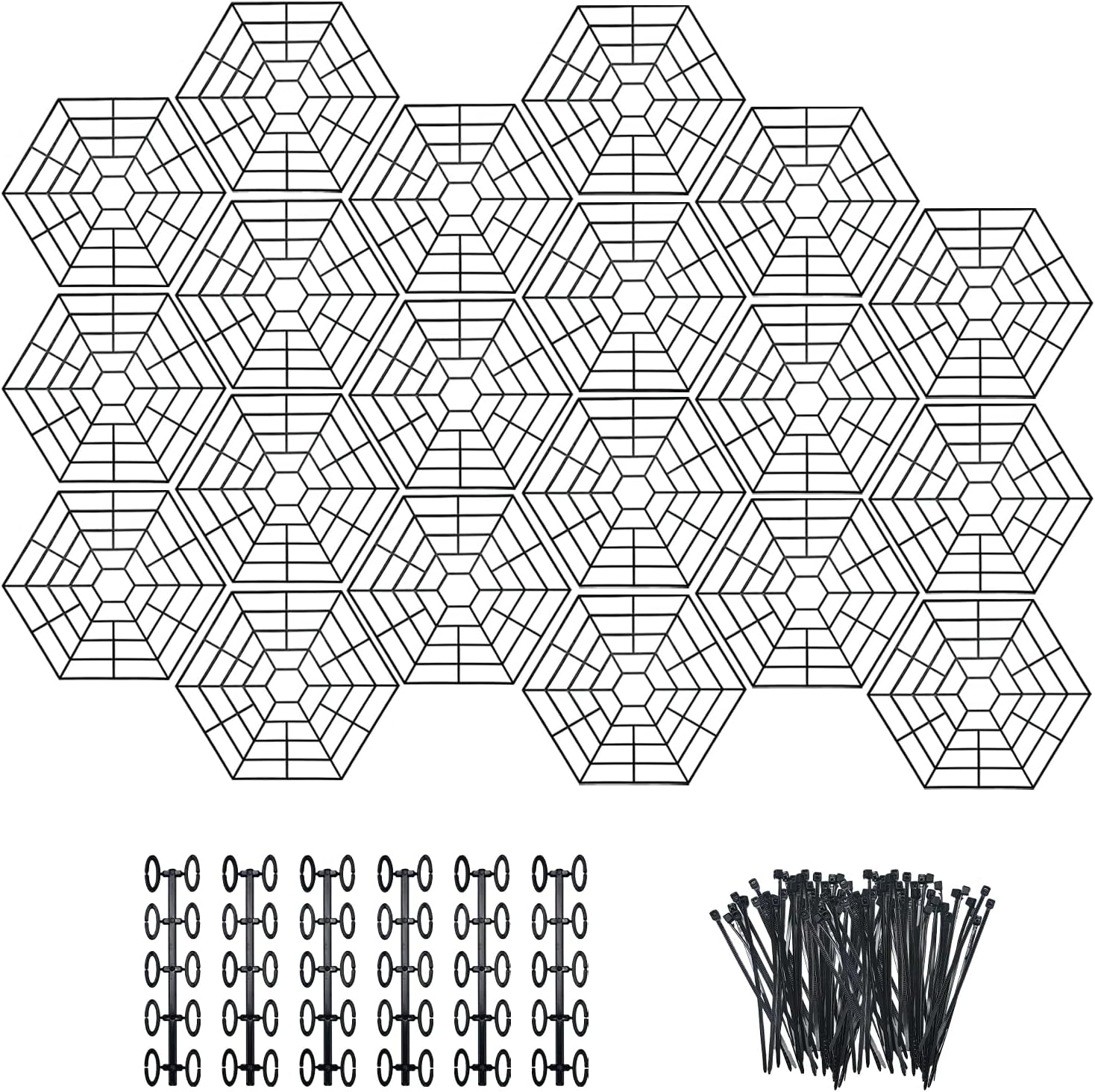 Pond Netting Floating Guard, Fish Protector, Floating Net for Pond, 20 Nets with 60 Connectors & 80 Zip Ties