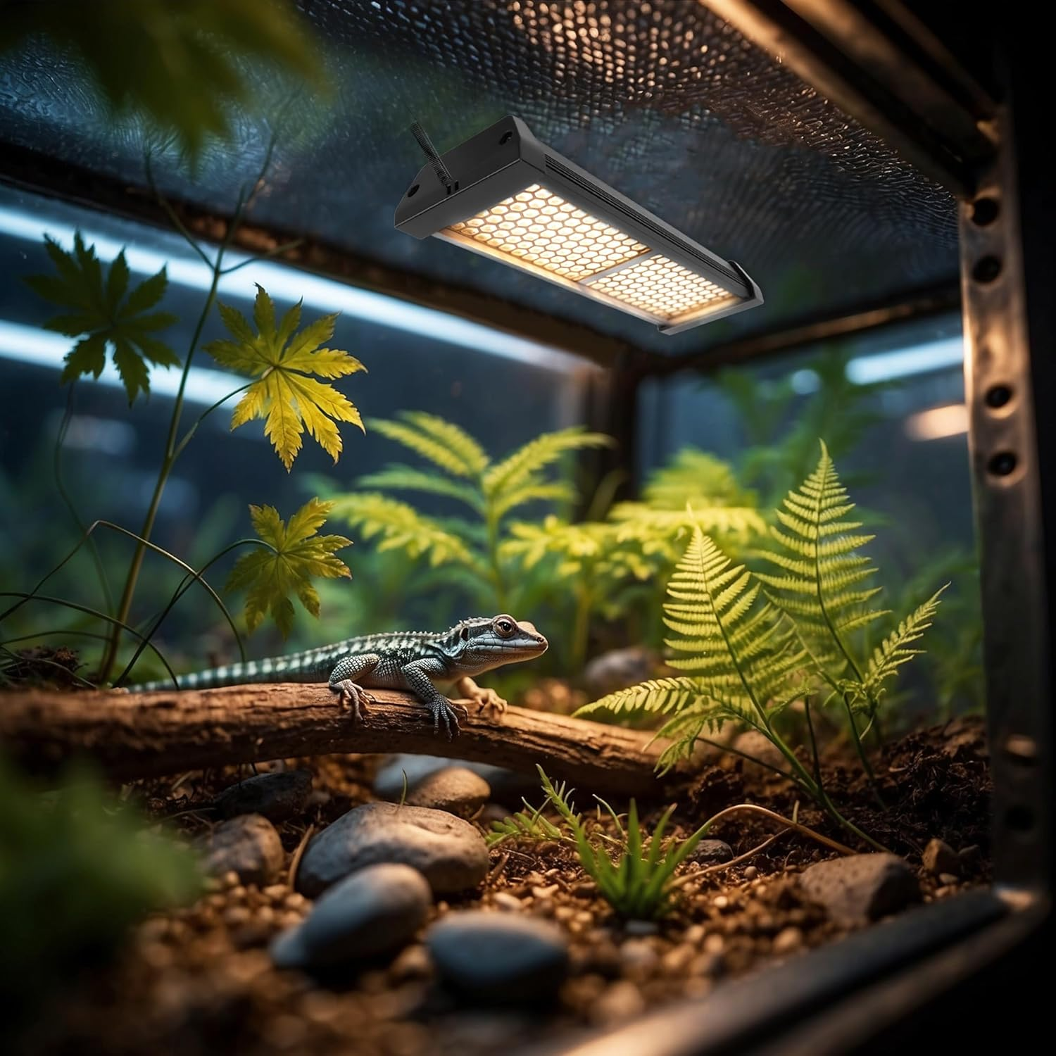 Dimmable LED Reptile UVB Lamp, 8000 Hours UVB Duration for Much Longer Lifespan, Adjustable 4/8/12-Hour Cycles, Suitable for Gecko, Chameleon, and Bearded Dragon, 8W, M Size image number 3