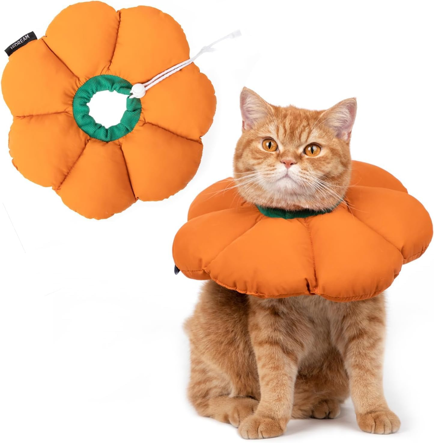 Pet Recovery Collar - Soft and Adjustable Flower Cone for Cats and Small Dogs (Orange, Large 5-9Kg) image number 3
