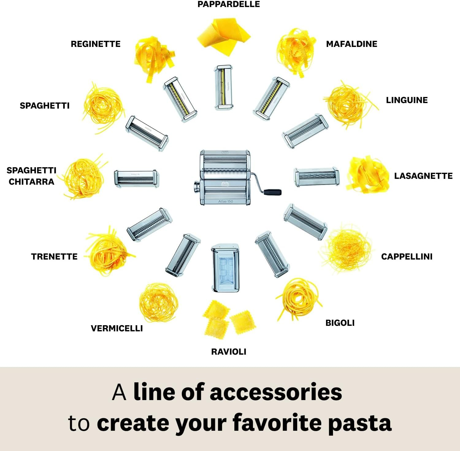 Marcato Bigoli Cutter Attachment, Made in Italy, Works with Atlas 150 Pasta Machine, Silver image number 4