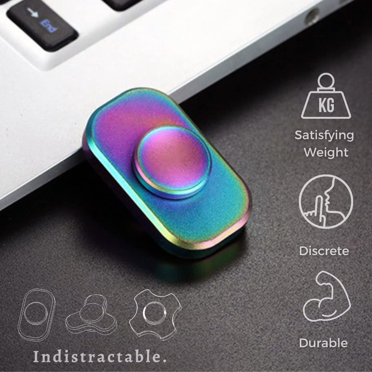 INDISTRACTABLE Metal Fidget Spinner for Adults (Tri Spinner, Iris) Quality Fidget Toy for ADHD image number 6