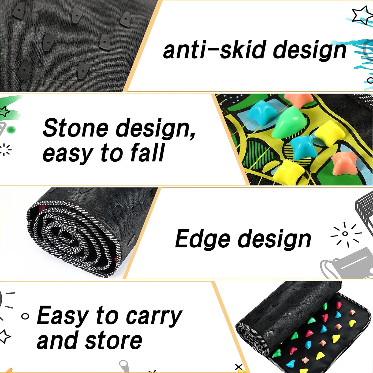 BBTO Foot Massage Mat Reflexology Walk Stone Road Foot Massage Acupoint Mat for Acupressure Relaxes Massage Mat for Long Sitting Elderly Students and Office Workers (68.89 X 13.78 Inches) image number 2