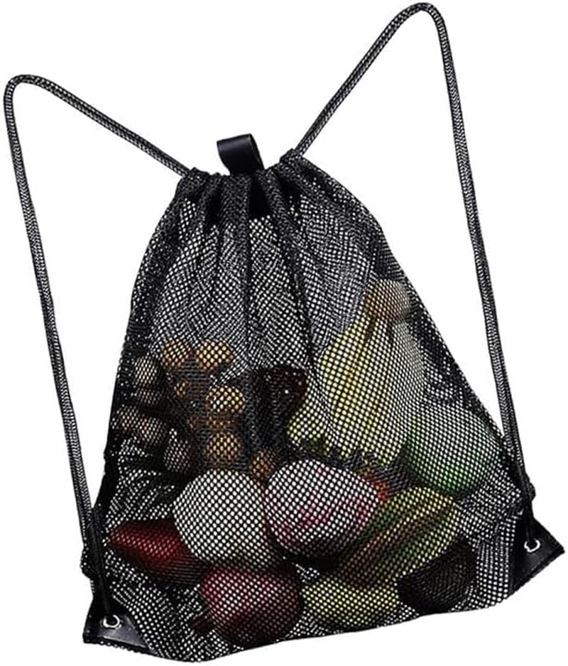 Large Mesh Beach Bag with Drawstring - Gym Backpack for Sports and Outdoor Activities image number 5