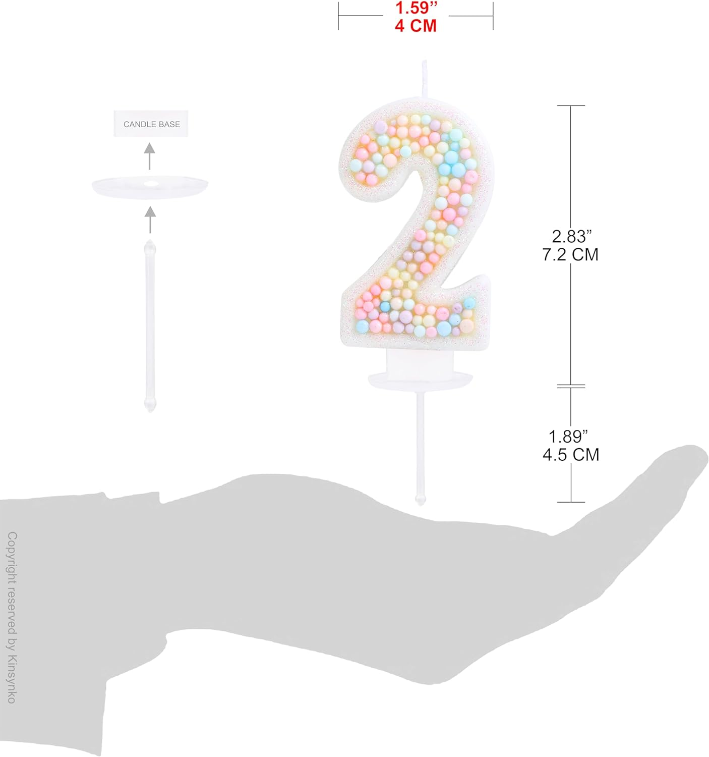 Number 2 Birthday Candle 3D Macaron Glitter 2 Candle Birthday Girl Women Sweet Theme 2Nd Birthday Wedding Anniversary Party Cake Decoration image number 6