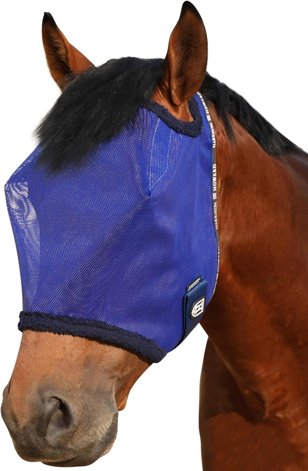 Harrison Howard All round Mesh Horse Fly Mask UV Protective with Fleece Padded Edging Purple L image number 0