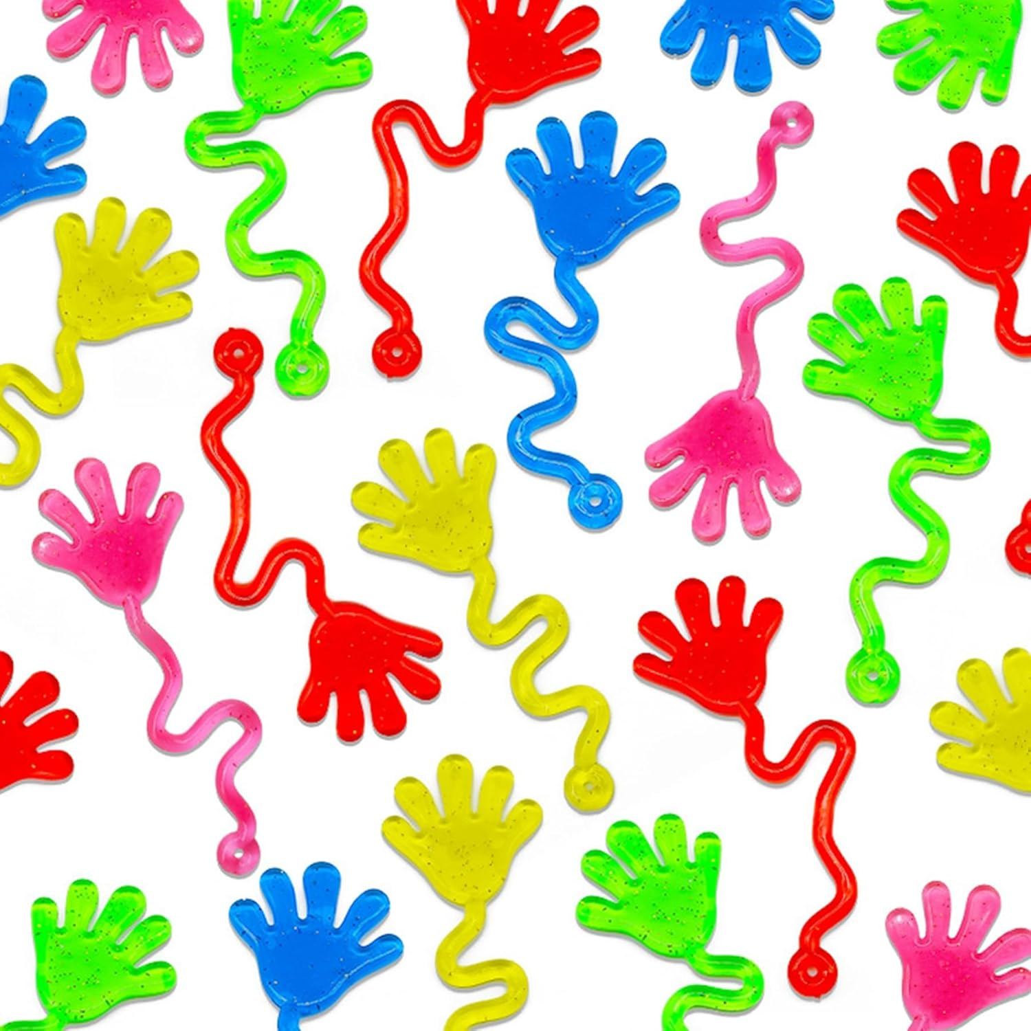 5Pcs TPR Sticky Stretchy Hand Palm Glitter Wall Climbing Toy &ndash; Bouncy, Elastic, Fun, Nostalgic, Strong Adhesion, Safe for Kids image number 3