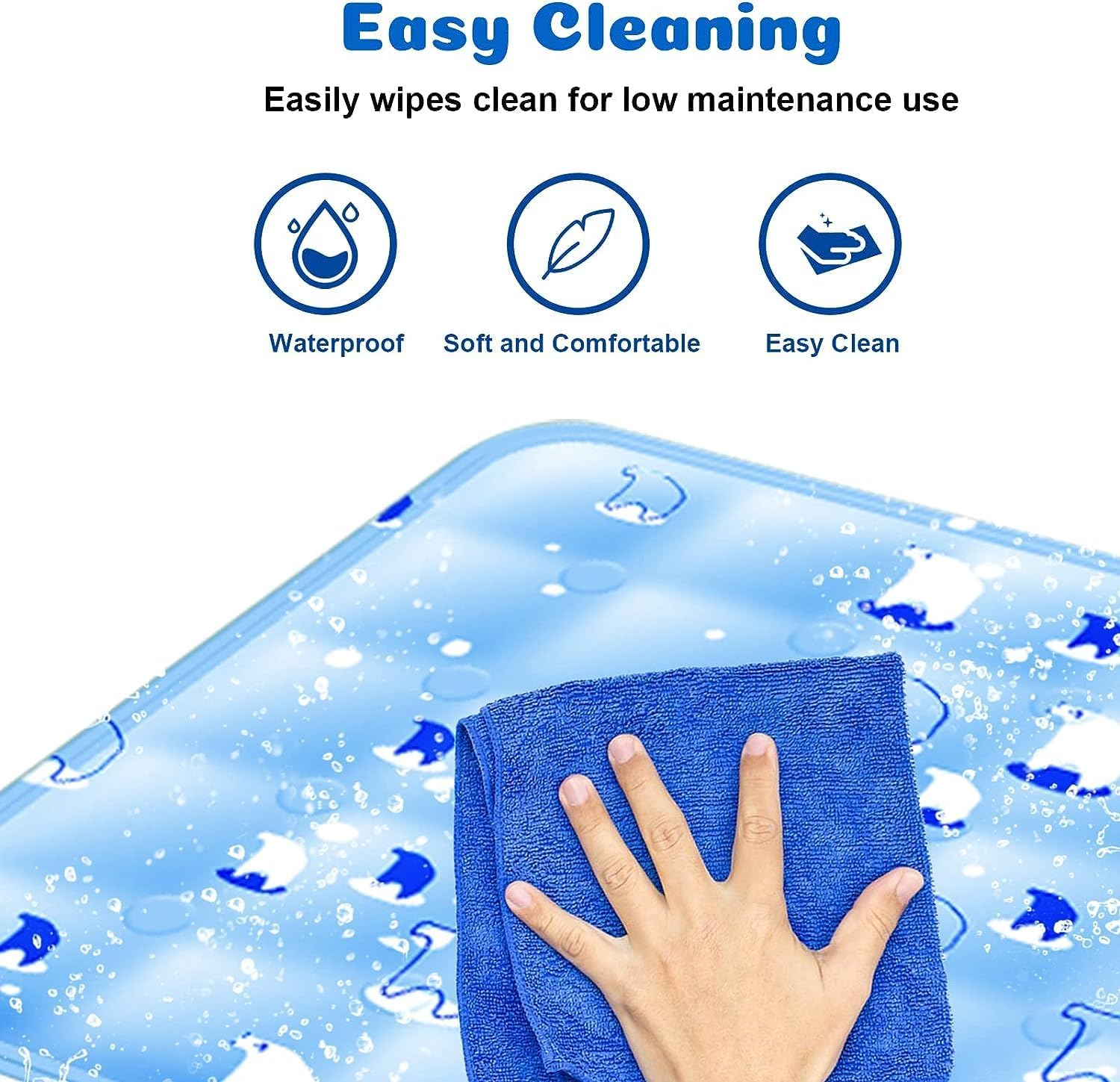 Dog Cooling Mat, Pressure Activated Pet Cooling Mats for Dogs, Dog Cooling Ice Pads with Non-Toxic Gel, Sized for Pets under 77 Lbs, Durable, Scratch-Resistant, Anti-Slip(35.4X 23.6 In) image number 2