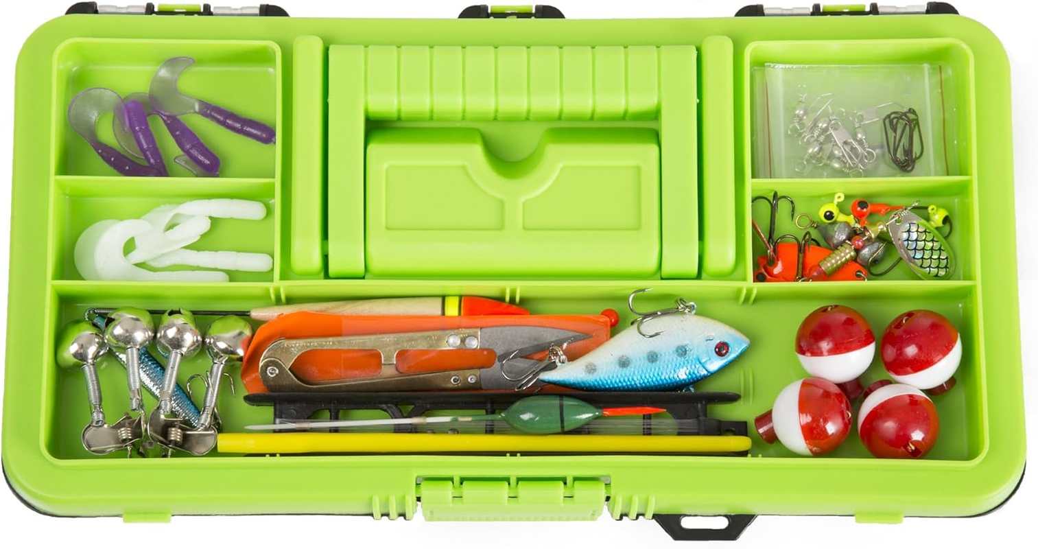 55-Piece Fishing Tackle Set ? Tackle Box Includes Sinkers, Hooks, Lures, Bobbers, Swivels, Fishing Line, and More image number 1