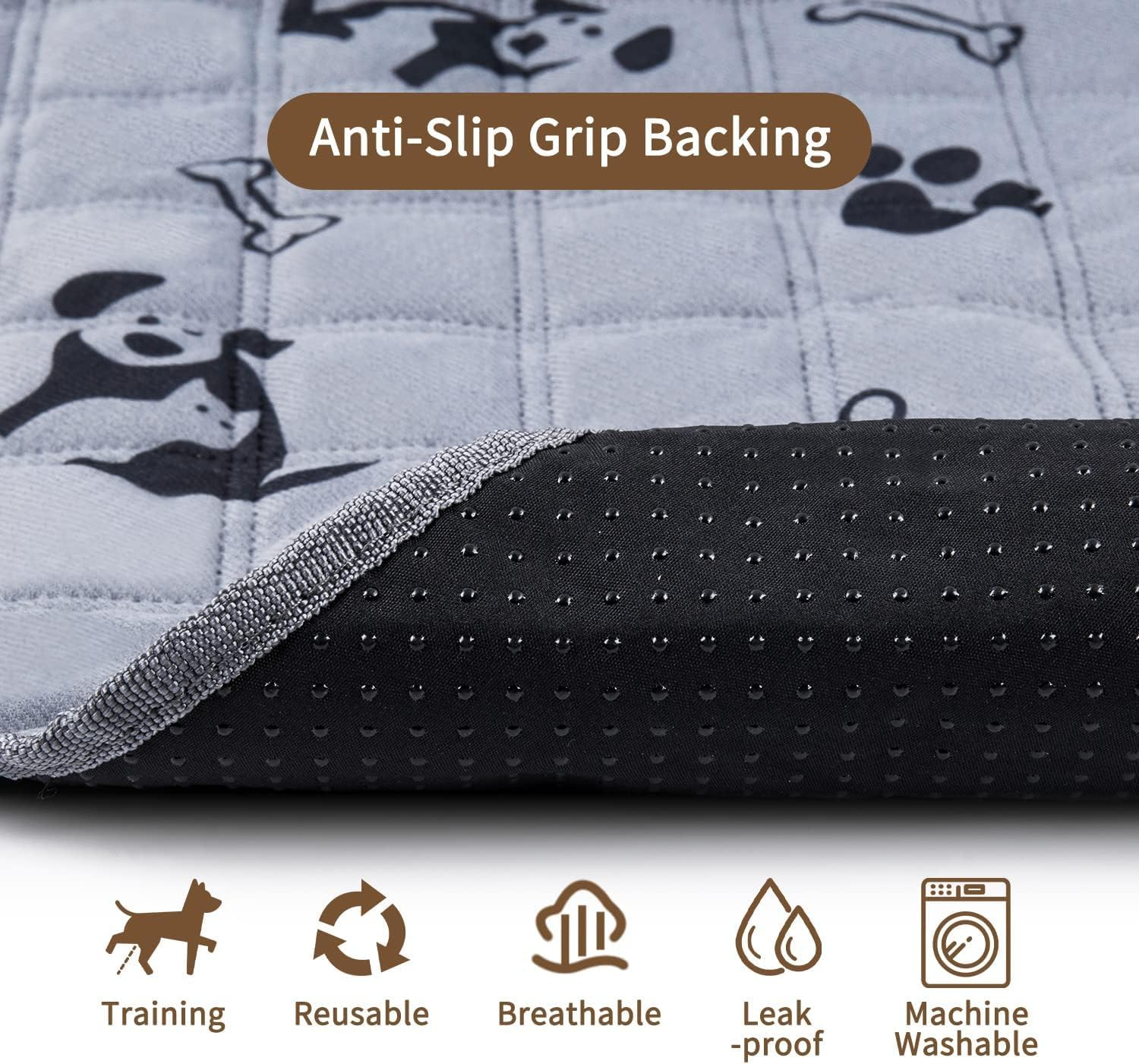 Washable Dog Pee Pads Reusable 2 Pack, Reusable Puppy Potty Training Pads Non-Slip Waterproof Mat for Indoor, Travel, Whelping, Housebreaking, Incontinence 100 X 90 Cm image number 2
