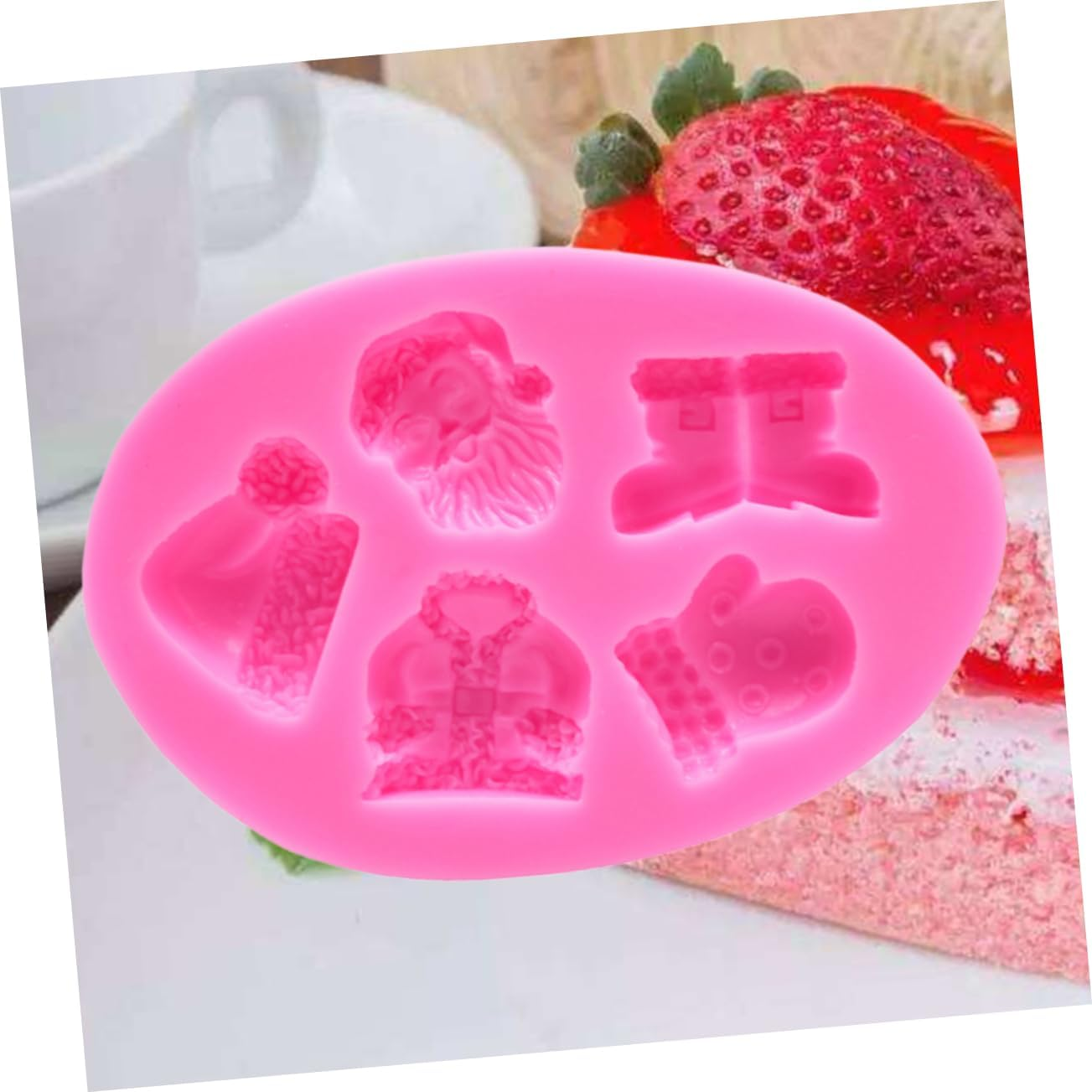 Silicone Santa Claus Hat Gloves Boots Cake Decorating Mold DIY Baking Silicone Fondant Molds Christmas Dessert Baking Tool for Holiday Party image number 1