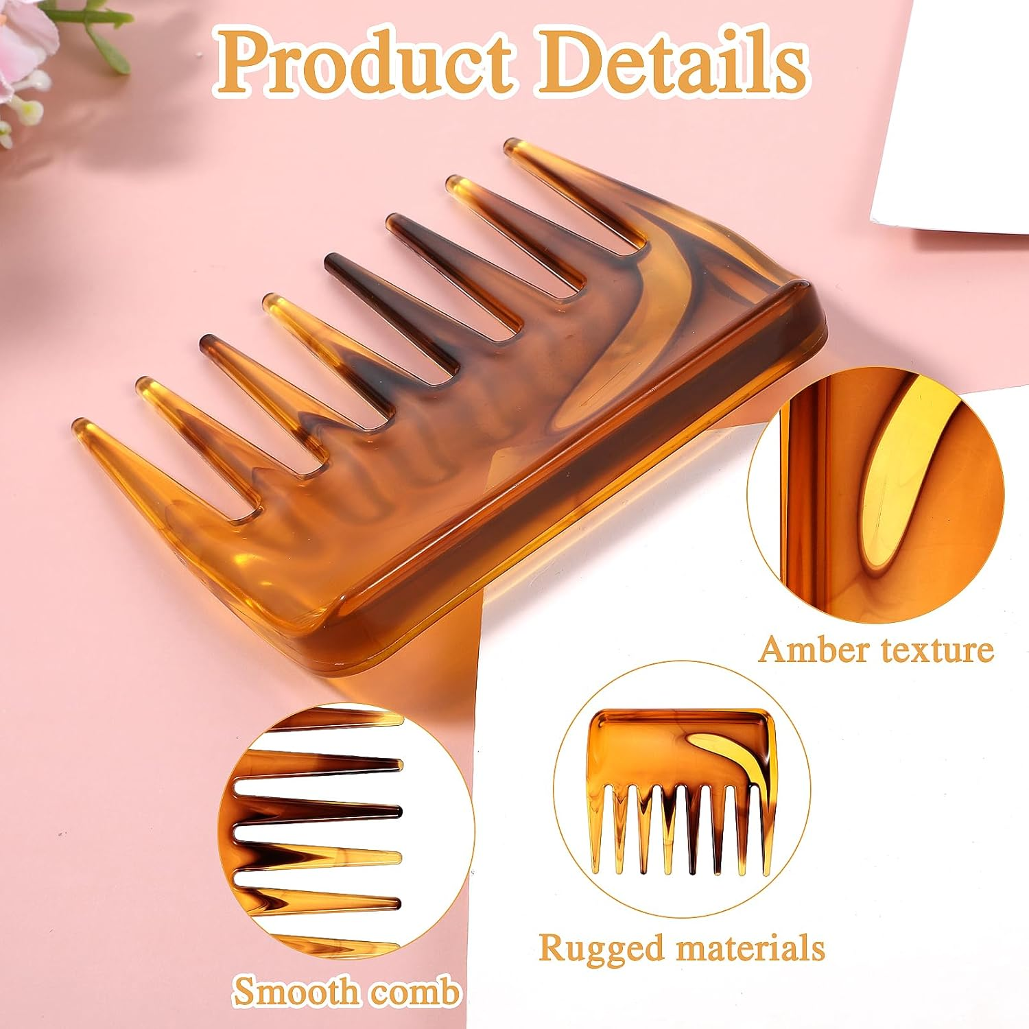 Mini Wide Tooth Comb - Small Pocket Comb for Wet & Dry Long, Curly & Thick Hair image number 5
