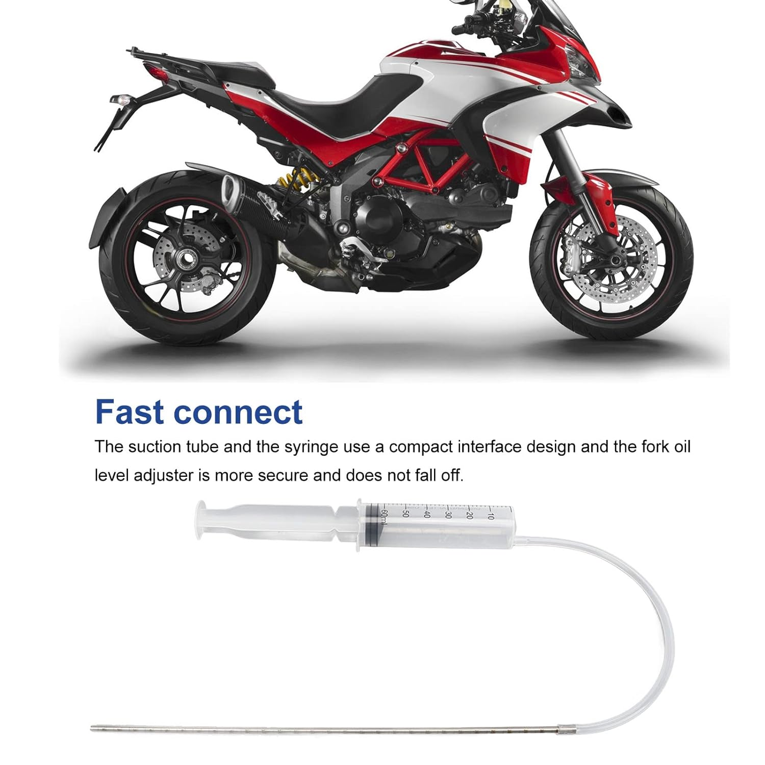 Gugxiom Motorcycle Fork Oil Level Gauge, ABS Metal, 60Ml, Duarble Display, Precise Adjustment, No Leakage, Multi-Purpose Fork Oil Syringe image number 4