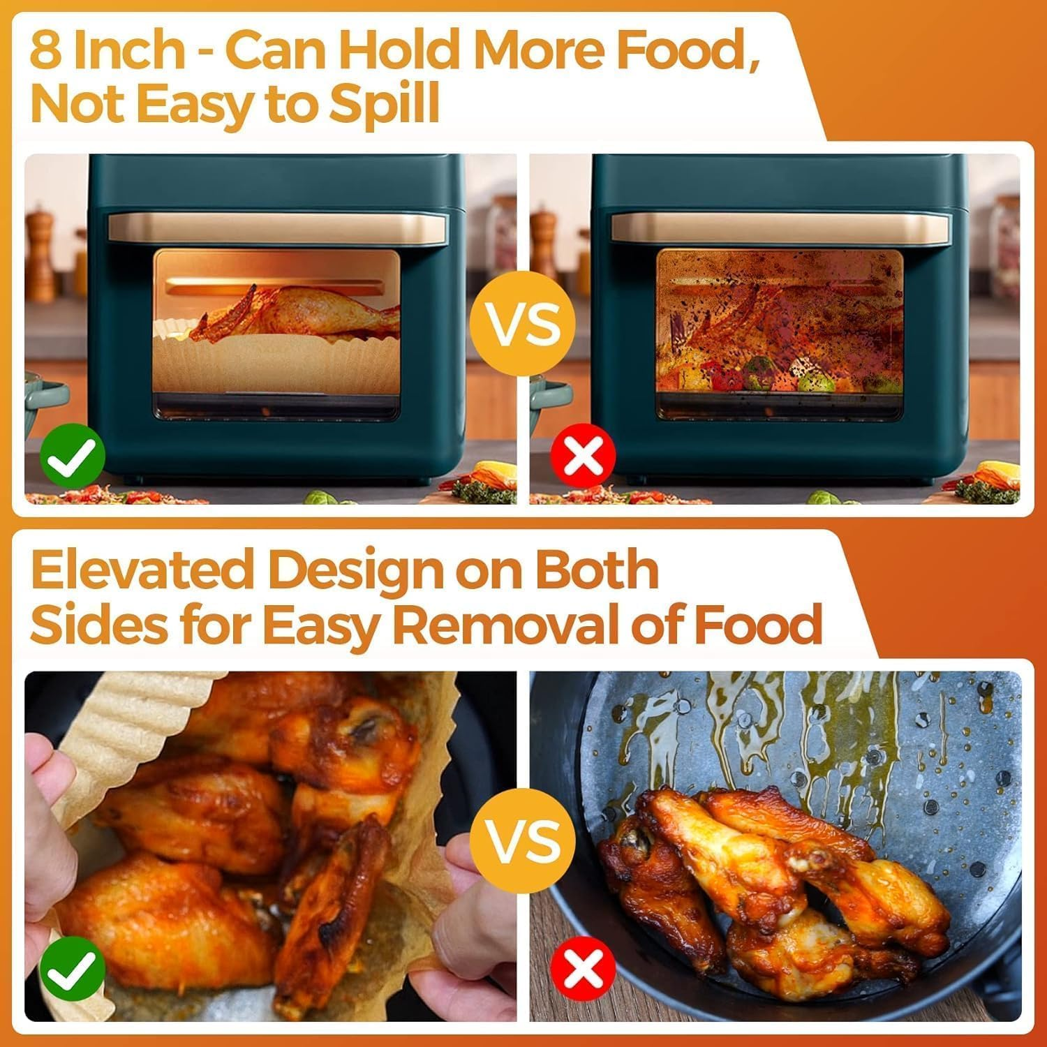 Air Fryer Disposable Paper Liner, Non-Stick Air Fryer Paper Pads, Oil Resistant, Food Grade Baking Paper for Roasting Microwave (100, Round,9Inch)