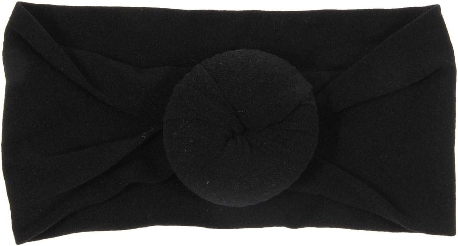 Nishine 6 Pack Cute Toddler Baby Girls Elastic Soft Nylon Headwraps Infant Knot Bow Headband Turban - Navy Set-6Pcs image number 4