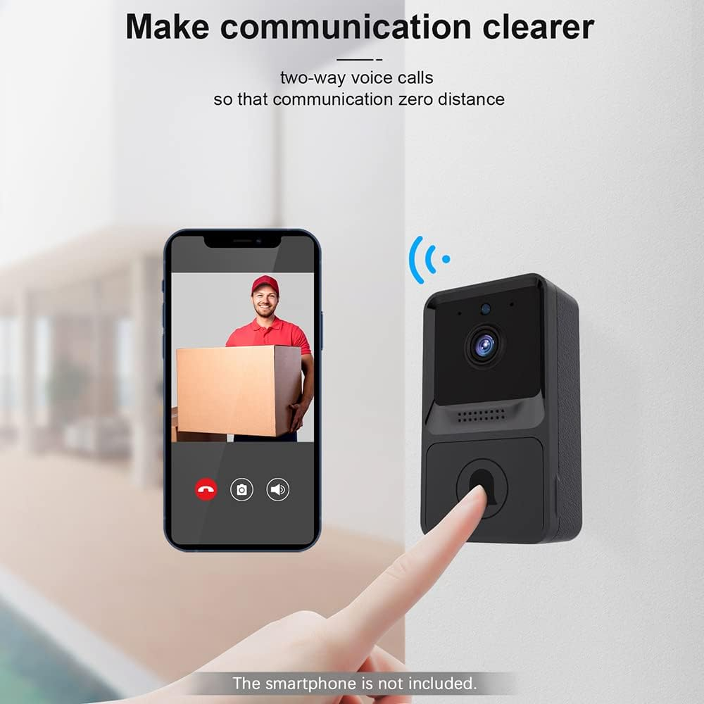 Domary 1080P High Resolution Visual Smart Security Doorbell Camera Wireless Video Doorbell with IR Night Vision 2-Way Audio Real-Time Monitoring image number 6