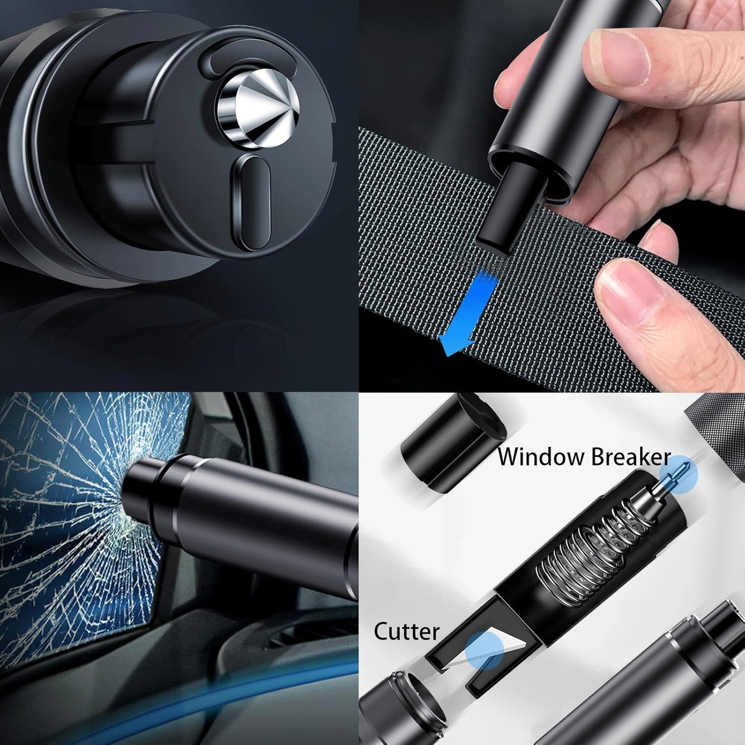 Car Window Breaker Tool 2 Pcs, Glass Breaker Safety Life Hammer Car Escape Tool image number 5