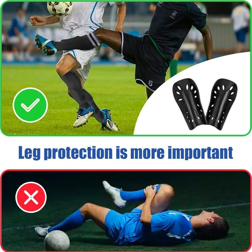 Suithink Soccer Shin Set, 2 PCS Soccer Shin Pads and 2 PCS Shin Guard Sleeves,Lightweight Football Calf Protective Gear Cushion Reduce Shocks for Adults and Kids image number 4