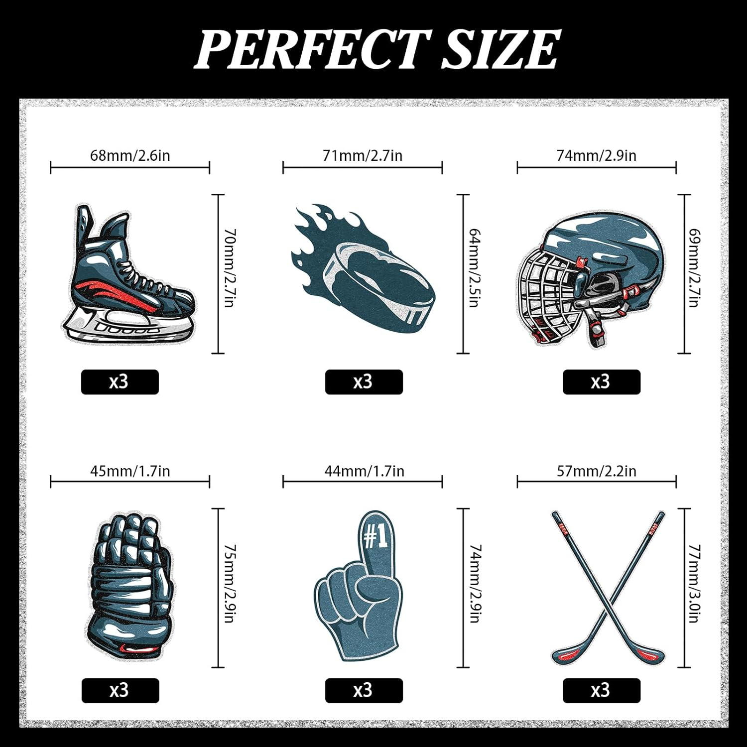 18-Piece Hockey Player Happy Birthday Cupcake Toppers Set - Kids' Hockey Themed Party, Boys and Girls Birthday Party, or Baby Shower Party Decorations Supplies - LIANGSS image number 1