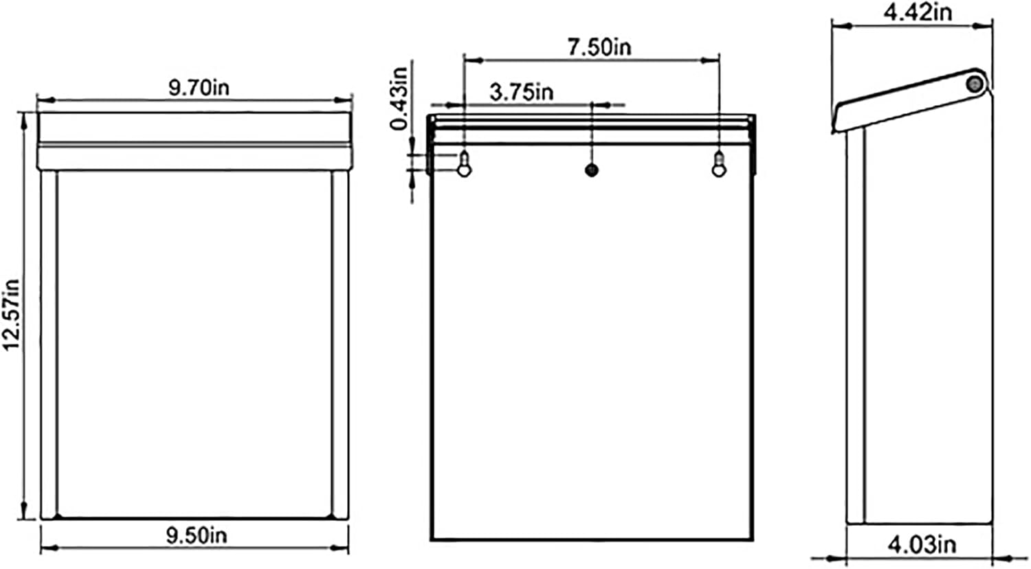 Architectural Mailboxes Designer Locking, Medium Capacity, Galvanized Steel, Wall-Mount Mailbox, Venetian Bronze/Satin Nickel - Venetian Bronze image number 5