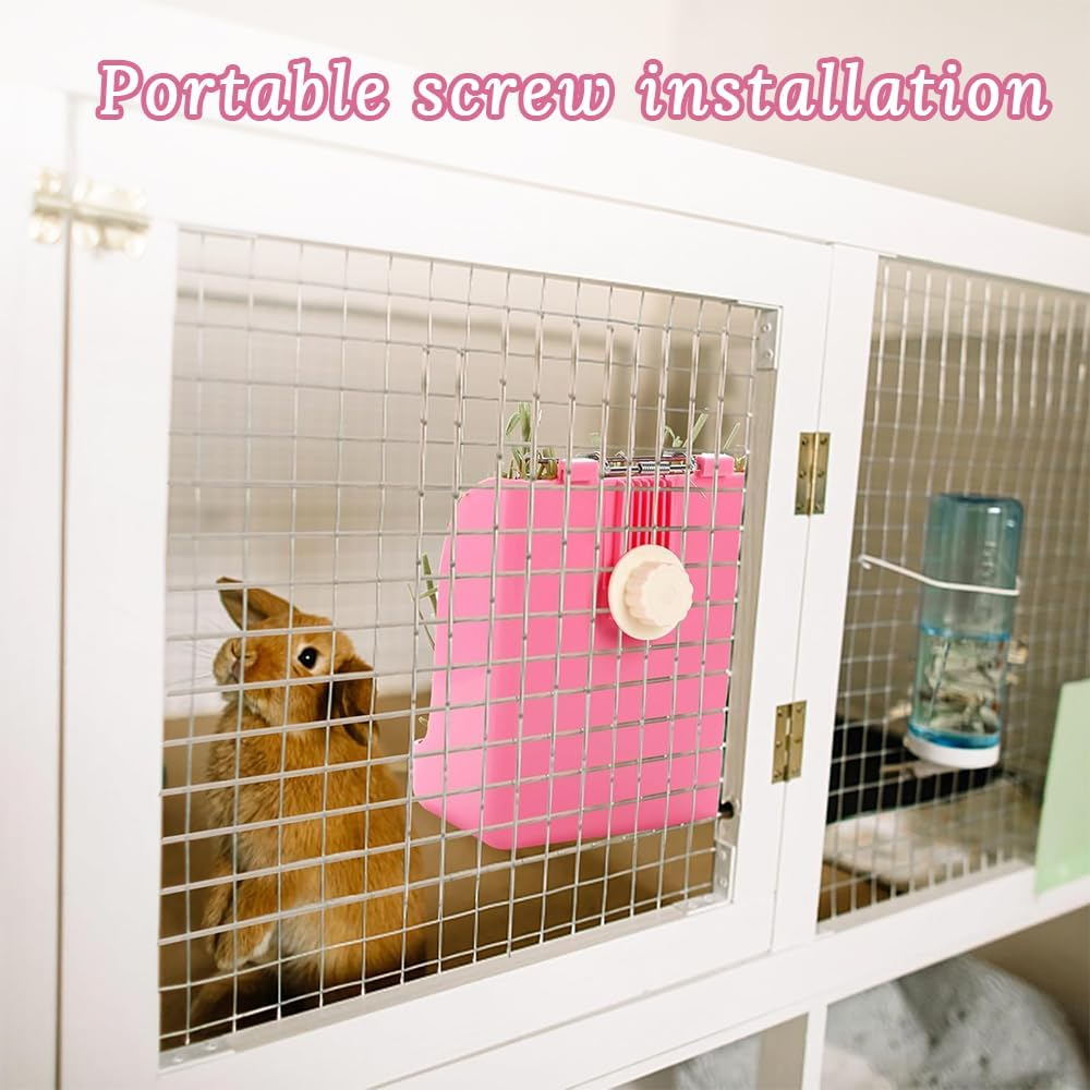 2-Piece Set of Rabbit and Guinea Pig Hay Feeders, Rabbit Hay Rack, Plastic Food Bowl, Hay Food Box, Small Animal Feeder for Rabbits, Guinea Pigs, Chinchillas image number 1