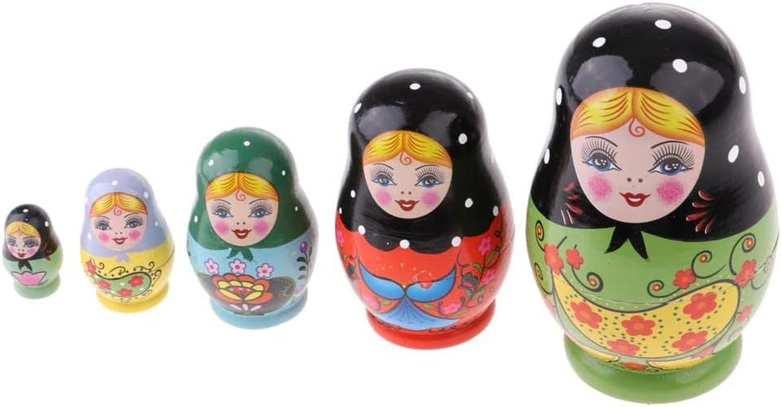 5Pcs Wooden Russian Nesting Doll Matryoshka Toys image number 4