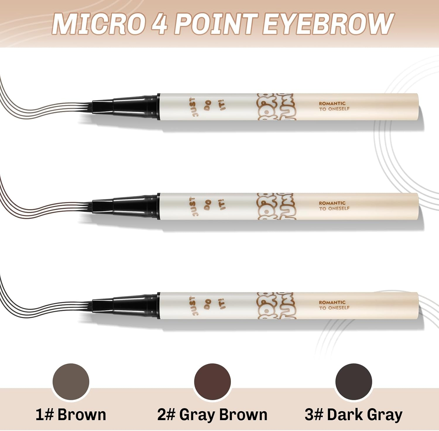 Waterproof Eyebrow Pencil Microblading Liquid Brow Pen,Micro 4 Point Eyebrow Gel,Long-Lasting,Creates Natural Looking Brows Effortlessly
