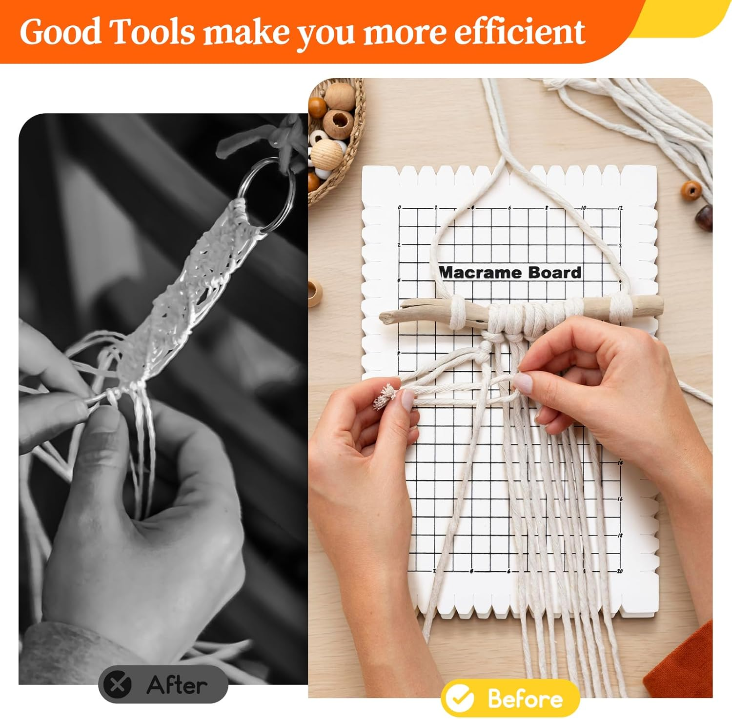 9X6 Mini Macrame Board Instructions Creations Inches Beadsmith Macrame Board image number 5