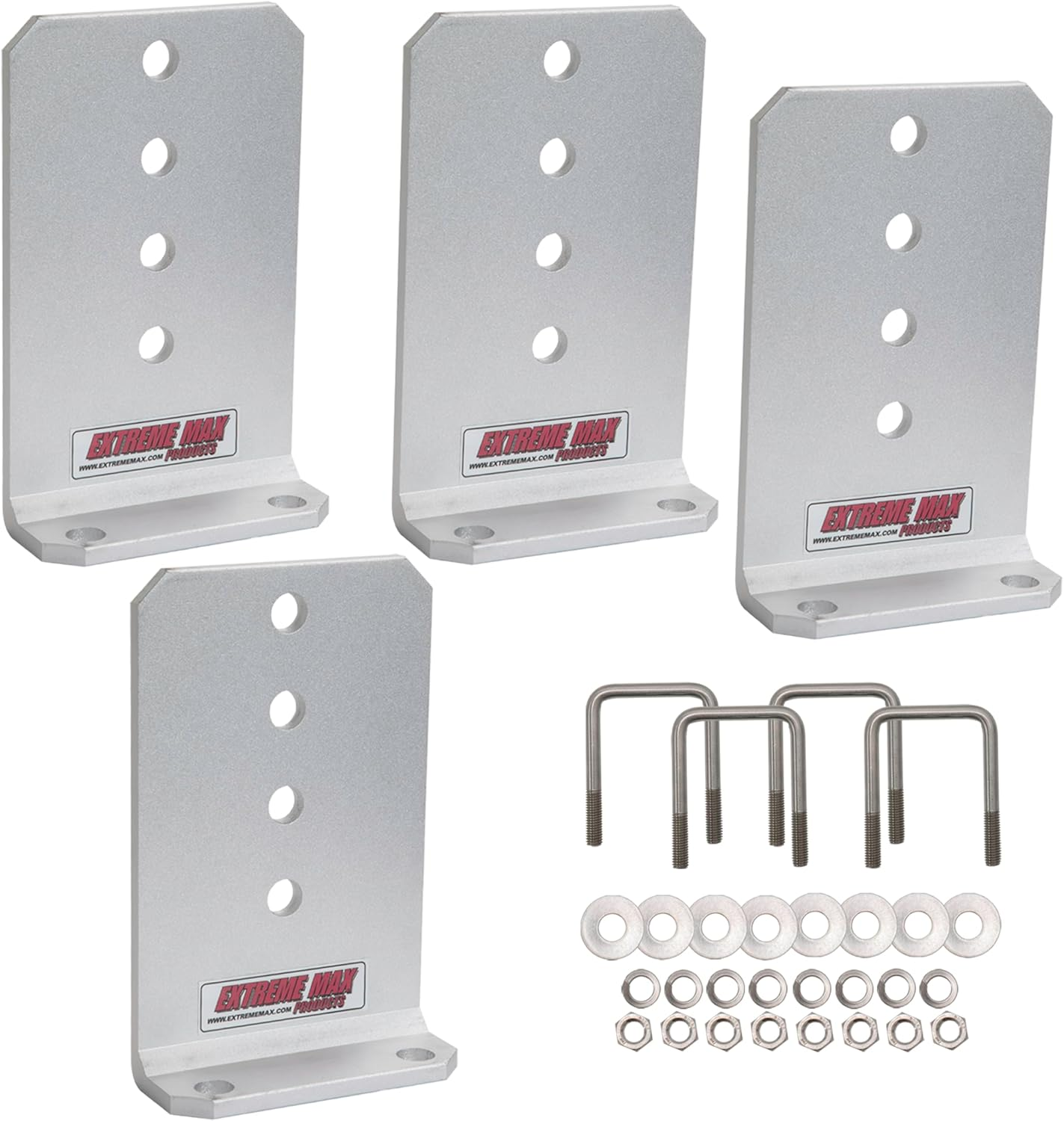 Extreme Max 3006.7112 Vertical Pontoon Bunk Bolster L-Bracket - Set of 4