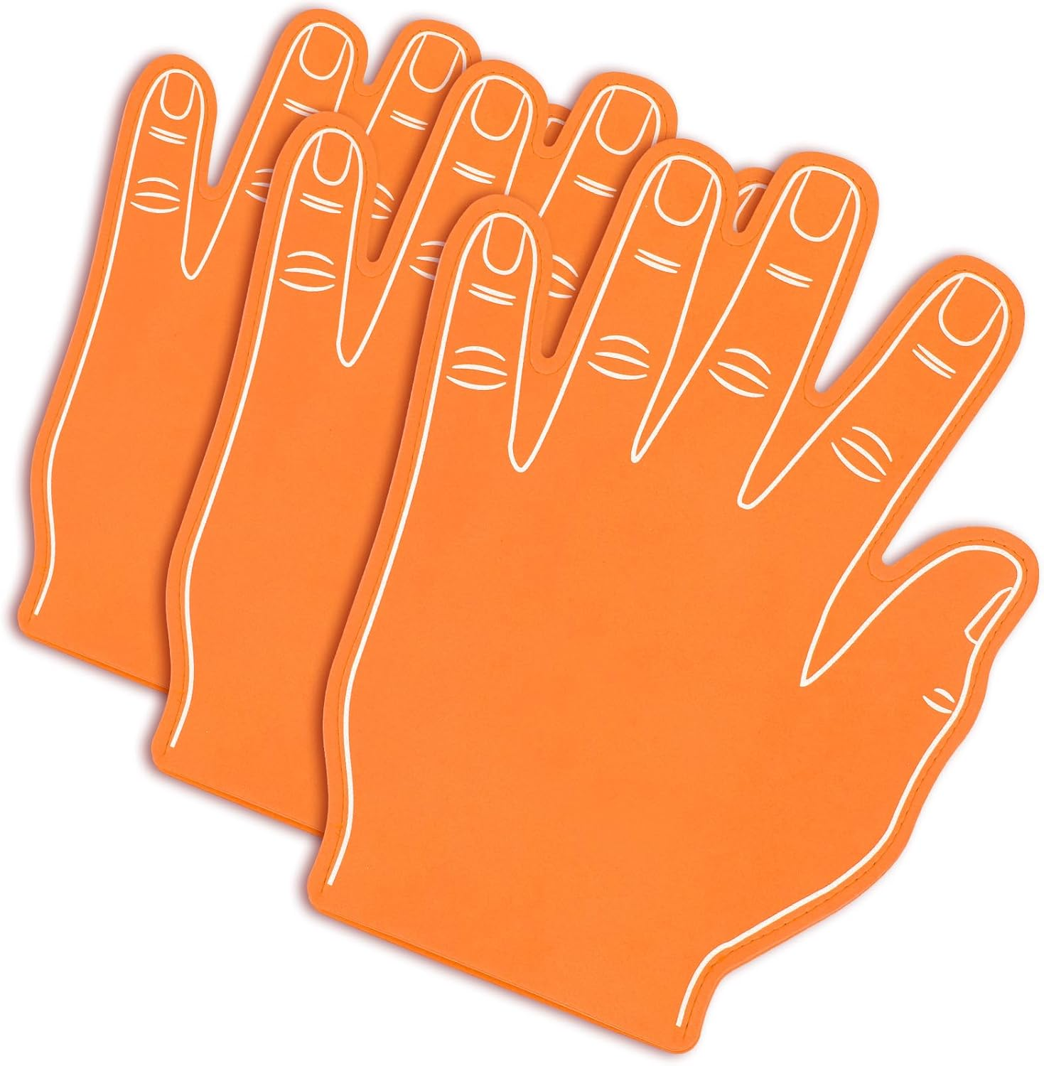 Sotiff 3 Pcs 16 Inches Giant Foam Hand High Five Foam Finger Cheerleading Foam Fan Finger Foam Hand Pompom for Sports Events Games Celebration