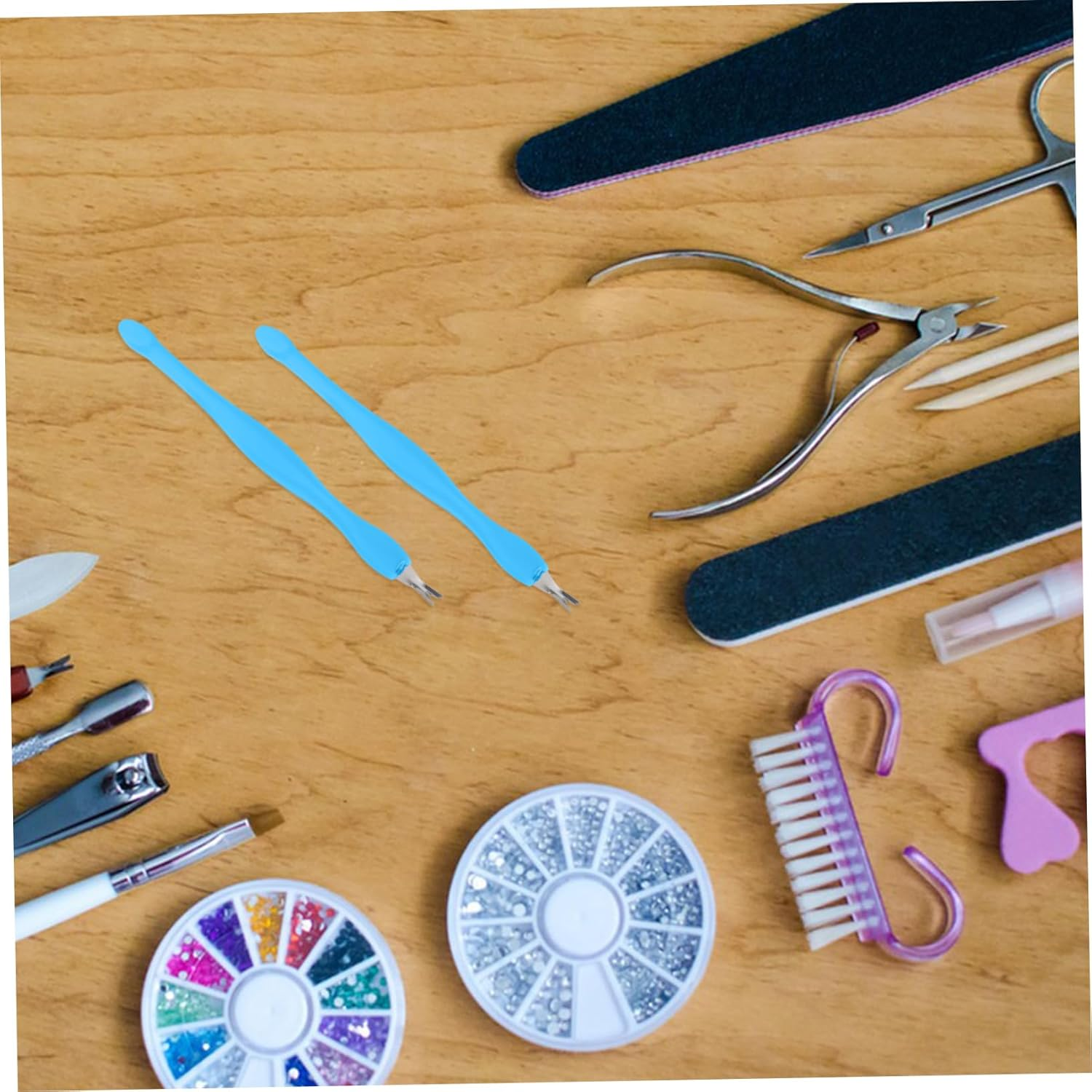 24Pcs Cuticle Remover and Trimmer for Manicure Stainless Steel Dead Skin Fork Nail Grooming Tool Comfortable Grip for Cuticle Care and Nail Maintenance image number 4