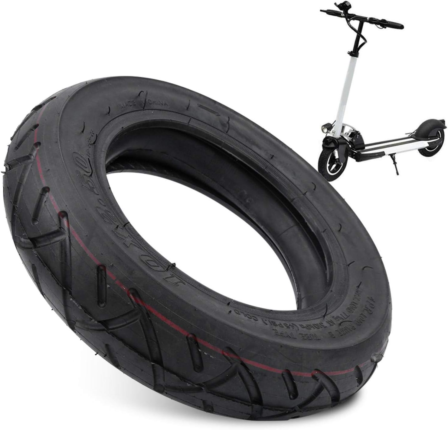 Keenso Electric Scooter Replacement Tyres, 10 X 2.5 Inch Outer Tyres and Inner Tyres Set, Non-Slip, Year Round, 10 Inch Electric Scooter Tire image number 2
