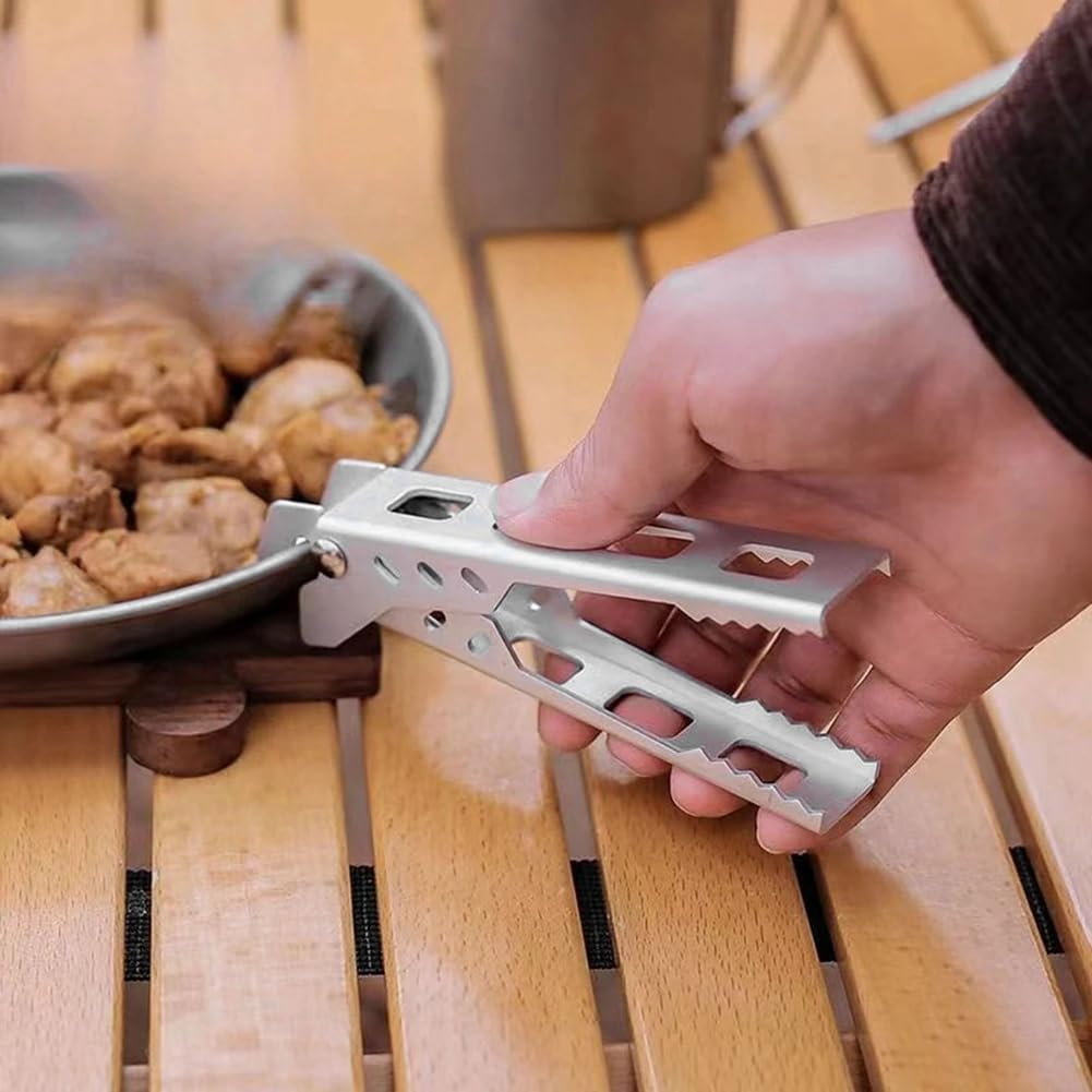 Domoi 2Pcs Outdoor Camping Anti-Scalding Pot and Bowl Gripper, for Hiking, Picnic, BBQ Easy Install Easy to Use (White) image number 6