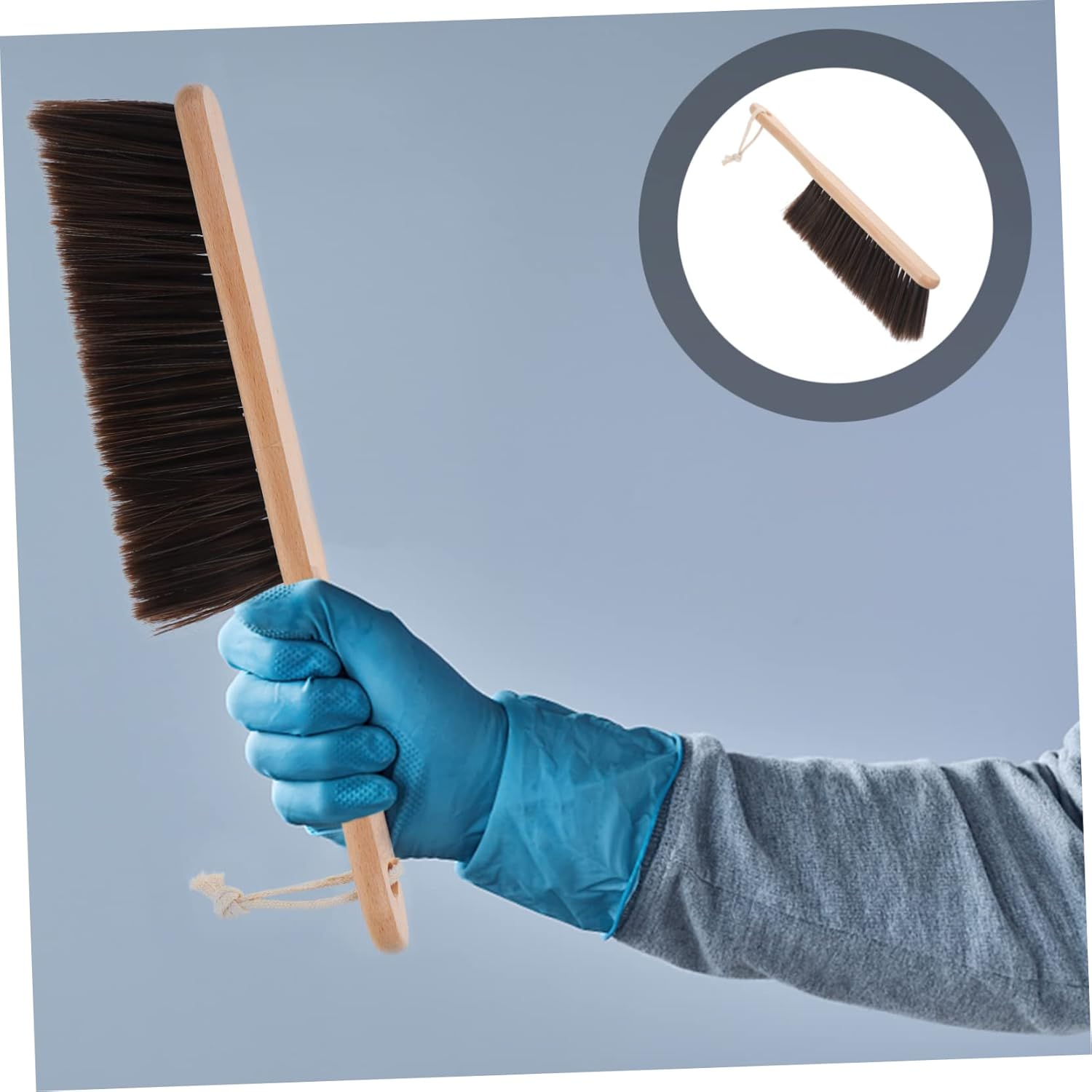 MARMERDO Wall Oven Fireplace Brush - Horsehair Hand Brush with Wood Handle for Woodworking, Counter, Bed, Dusting Furniture - Sweeping Broom and Clean Duster