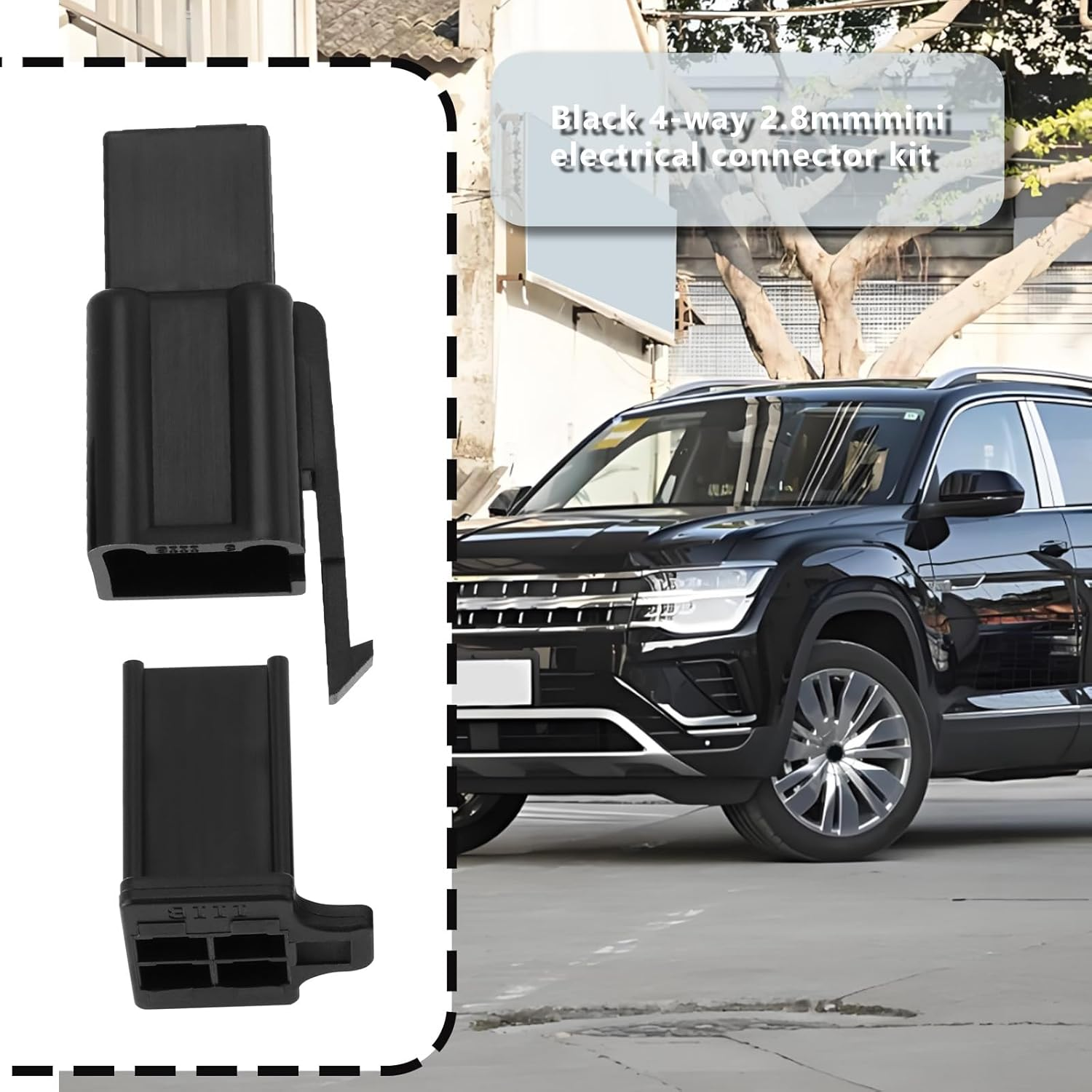 Emsea 5 Sets Car 4 Pin 2.8Mm Mini Electrical Wire Connector 110 Series 4 Way Plug Housing Header for Motorcycle Car Boat, Black image number 1