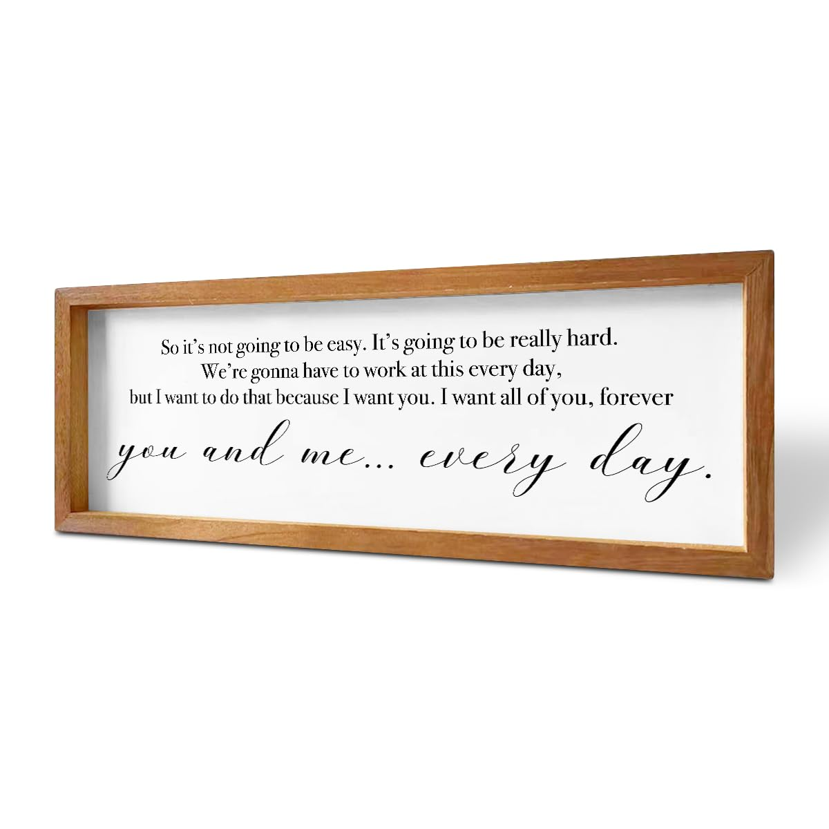 Inspirational Quotes Motivational Rustic Country Affirmations Decorative Wooden Framed Sign Encouragement Farmhouse Hanging Wall Decor Home Office Living Room Bedroom Kitchen Hallway Decoration