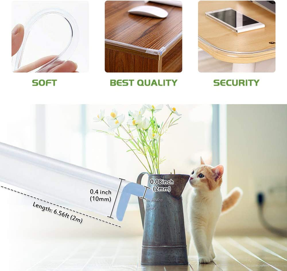 6M/20FT Baby Proofing, Edge Protector Strip Clear, Silicone Soft Corner Protectors with Upgraded Strong Adhesive, Edge Protectors for Cabinets, Tables, Drawers image number 6