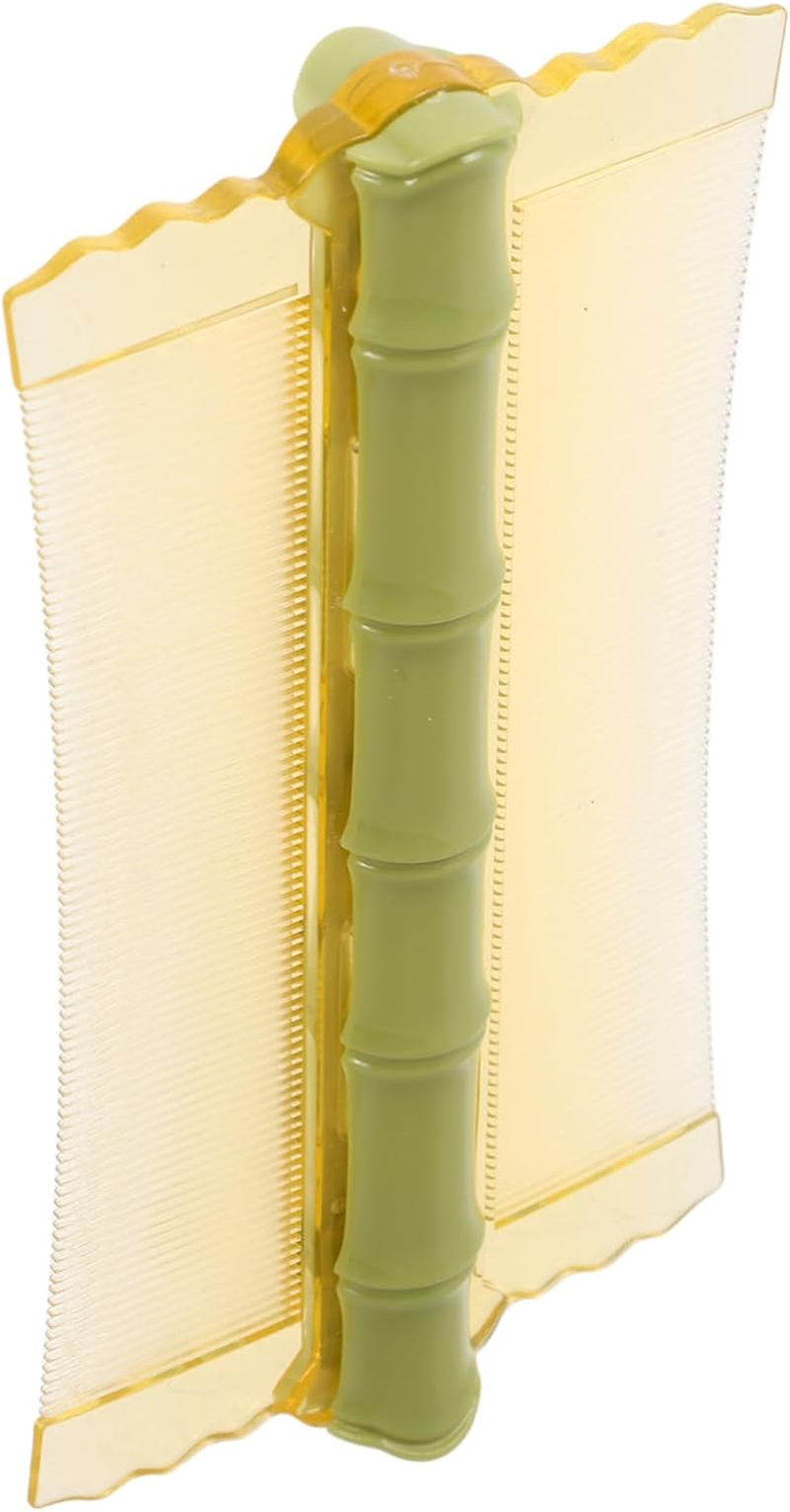 Double-Sided Flea Comb for Pets and Children, Fine Tooth Bamboo Scalp Comb for Dandruff Removal, Plastic Nit Removal Brush in Matcha Green for Sensitive Skin image number 5