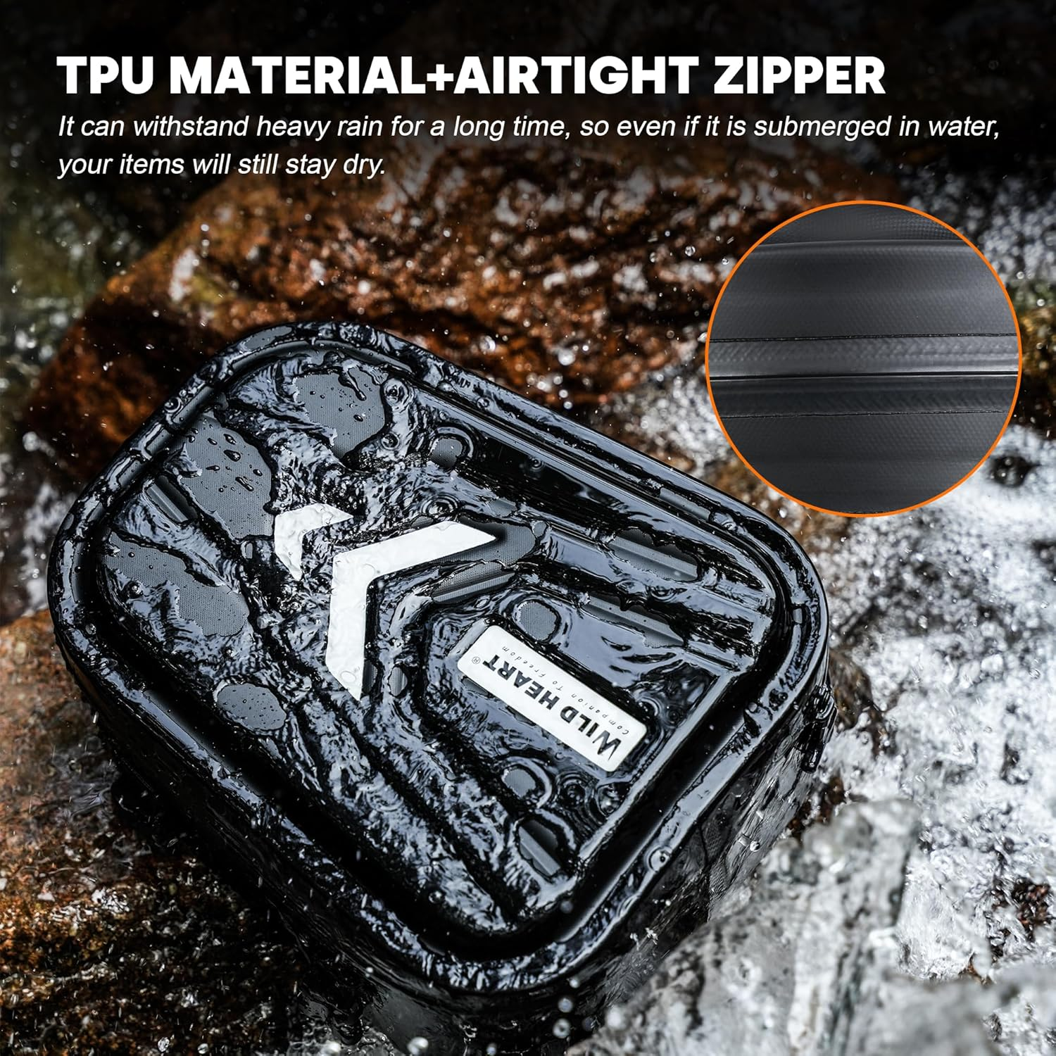 WILD HEART Motorcycle Hard Waterproof Tail Trunk Bag Multifunctional Rider Backpack image number 1