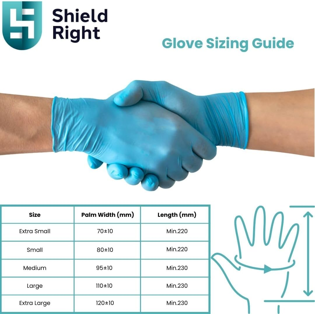 Handicare Blue Nitrile Gloves Disposable, Powder-Free, Latex-Free, Medical Exam Grade, Food Safe, Textured Grip, Non-Sterile image number 6